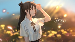 4k 美丽阳光花海女孩