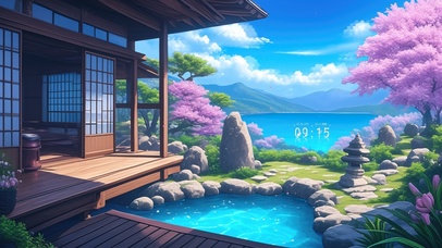 禅意古风樱花庭院