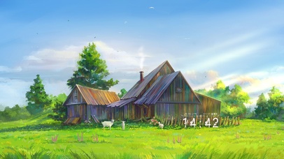 唯美蓝天白云绿草农场