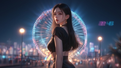 游乐场 长发女神