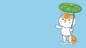 下雨小猫可爱动态壁纸