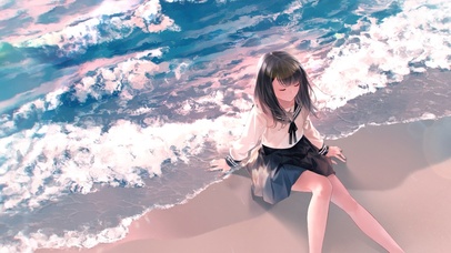 4K听海のJK制服美腿少女