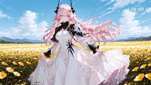 唯美樱花花海少女