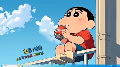 可爱小新喝可乐