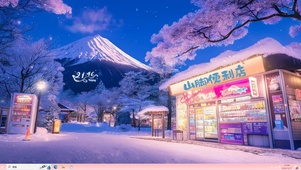 风景主题 山脚便利店