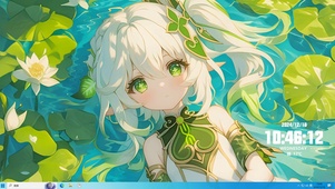水中美女，银发美女