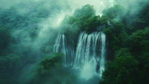 4K 清新自然 瀑布美景 1