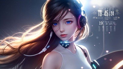 4K 炫酷耳机美女12