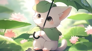 躲雨的猫咪