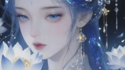 古风冷月光少女