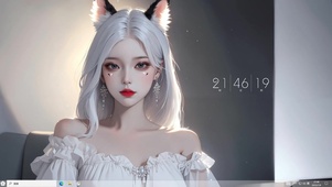 4k白发狐耳连衣裙美女