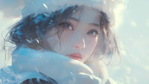 雪地里的少女