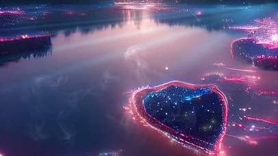 唯美梦幻爱心星河4K