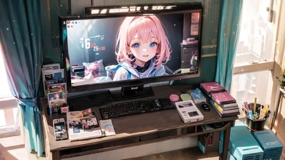 4K唯美治愈电脑房间