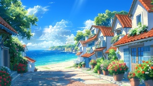 海边小白房子