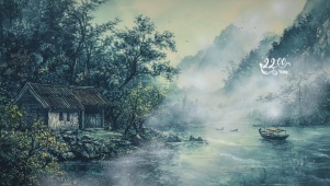 水墨山水AI插画