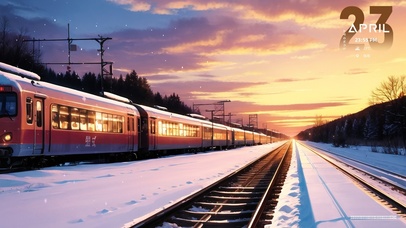 4K  故乡的车站那流动的晚霞