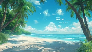 阳光椰林海滩