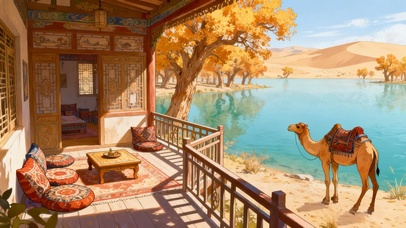 沙漠胡杨林小屋