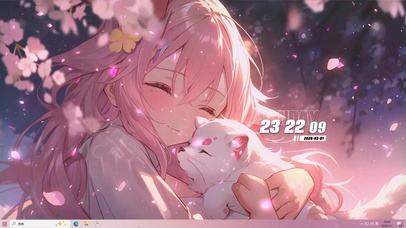 可爱女孩与萌宠桌面主题