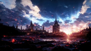 4K唯美治愈梦幻城市星空