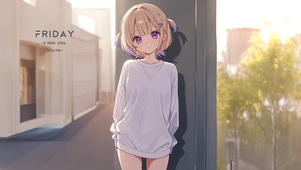 唯美夕阳校园少女
