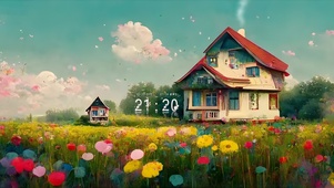 唯美治愈花田小屋