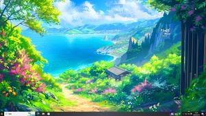 碧蓝湖水森林