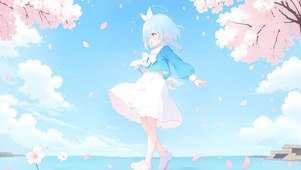 唯美樱花下的美少女