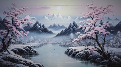 水墨山水AI壁纸