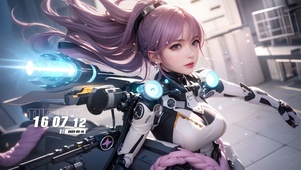 机甲科幻风长发美少女