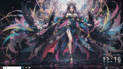 4k艳丽孔雀七彩美少女