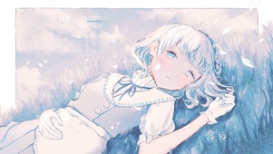 草坪上的少女