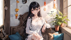 休憩的少女