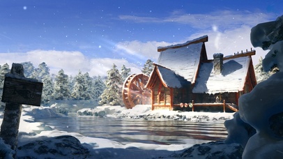 4K唯美治愈雪山木屋