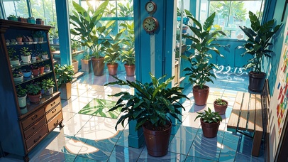 4K唯美治愈盆栽小屋