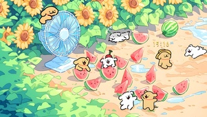 向日葵西瓜狗狗