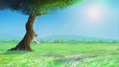 立夏荡秋千少女