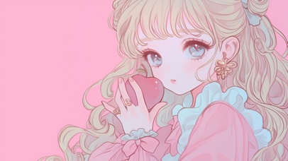 洛丽塔粉色治愈萝莉可爱粉色女孩