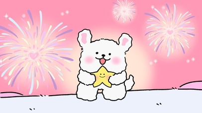 线条小狗好运能量壁纸