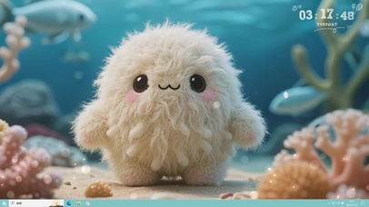 可爱Q萌毛绒绒的海洋生物-球球