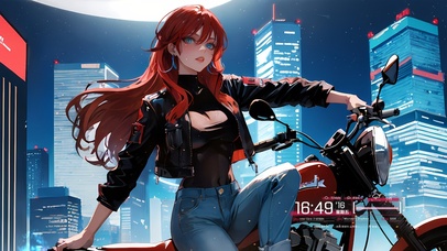 4k超酷机车女神