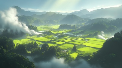 迷雾山谷田园