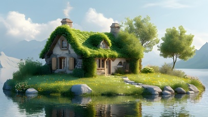 绿色护眼童话世界白菜屋01