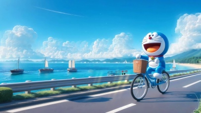 海边单车机器猫