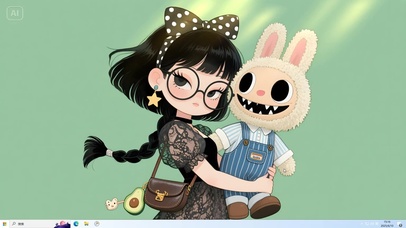 抱娃娃的小姑娘