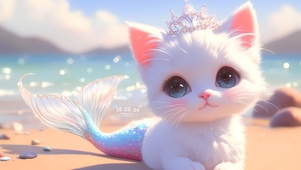 可爱人鱼猫咪