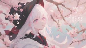 樱花白发少女