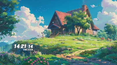 蓝天白云花草树木