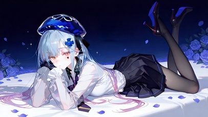 趴着的黑丝jk美少女-水月